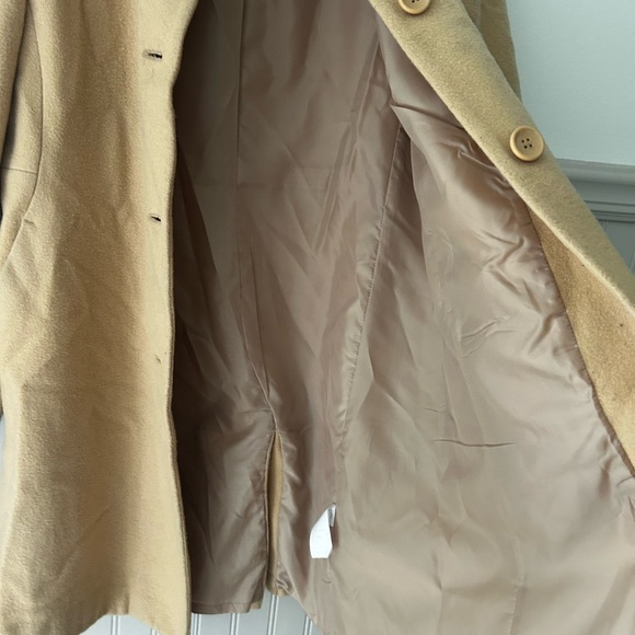 Chadwicks Women's Size 6 Wool Blend Tan Trench Coat with Pockets - Picture 7 of 8